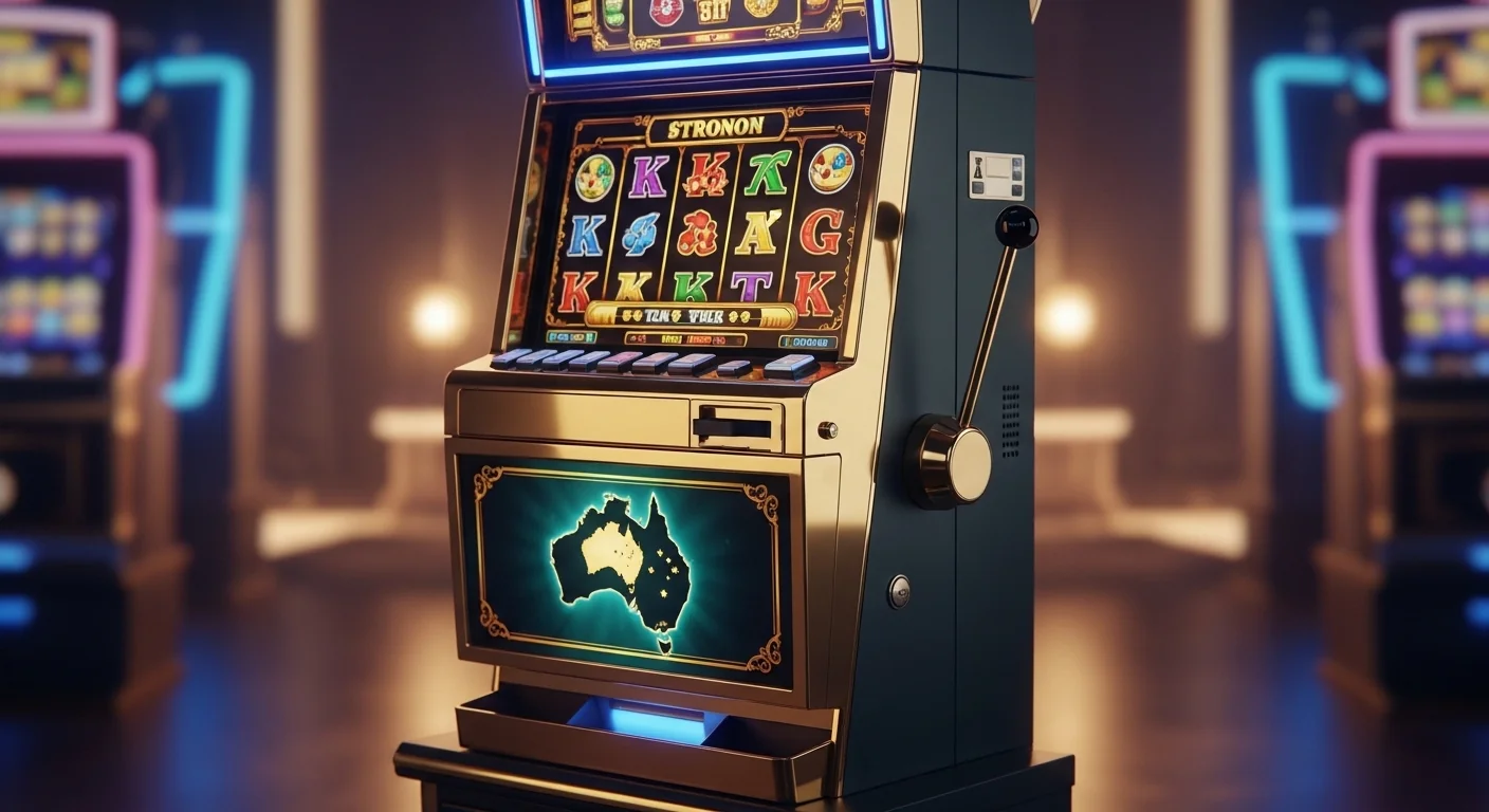 Exciting online pokies game on screen